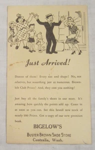 Unbenutzte Werbepostkarte -- BUSTER BROWN Schuhgeschäft, ZENTRALIEN, Washington - Bild 1 von 2