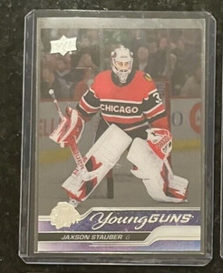 2023-24 UD SERIES 1 JAXSON STAUBER YOUNG GUNS ROOKIE CARD CLEARCUT SP #207