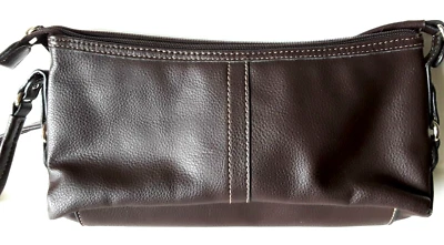 RELIC Faux Leather Pebbled Purse Bag Handbag Satchel Chocolate Brown - Image 1 of 4