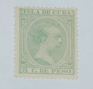 Spanish Antilles colonies,  stamp MH , King Alfonso XIII 1890s, 5 c, AX4-33 - Picture 1 of 2