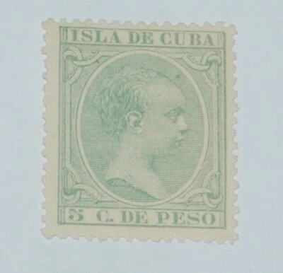 Spanish Antilles colonies,  stamp MH , King Alfonso XIII 1890s, 5 c, AX4-33 - Image 1 of 2