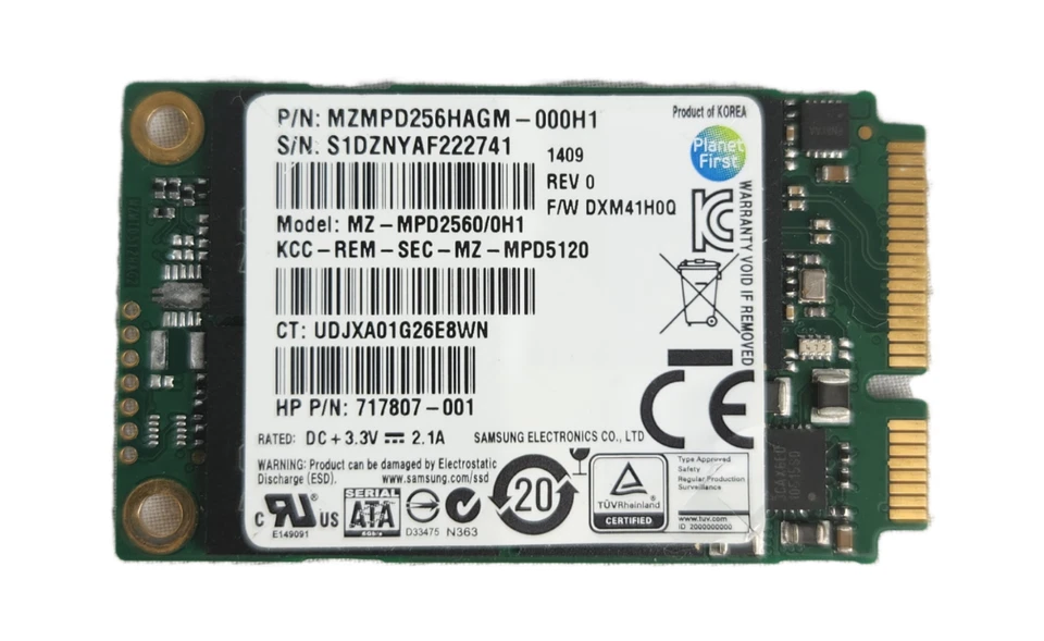 Samsung SSD Model MZ-MPD2560/0H1 mSATA  256GB Solid State Drive - Image 1 of 1