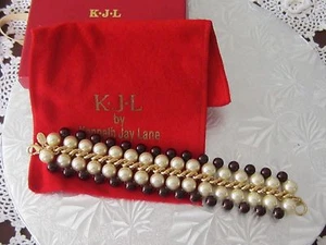 PULSERA NUEVA KJL Kenneth Jay Lane Falsificación PERLA Multi Hebras - Imagen 1 de 3