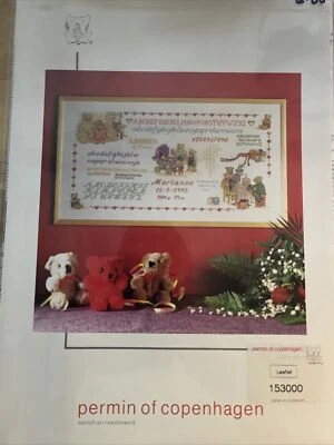 Permin of Copenhagen TEDDY'S WORLD Sampler Cross Stitch Pattern - Image 1 of 2