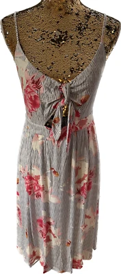 Beachtime Damen Strandkleid Größe 44 Blau Flower Blumen Muster mit Schleife - Bild 1 von 4