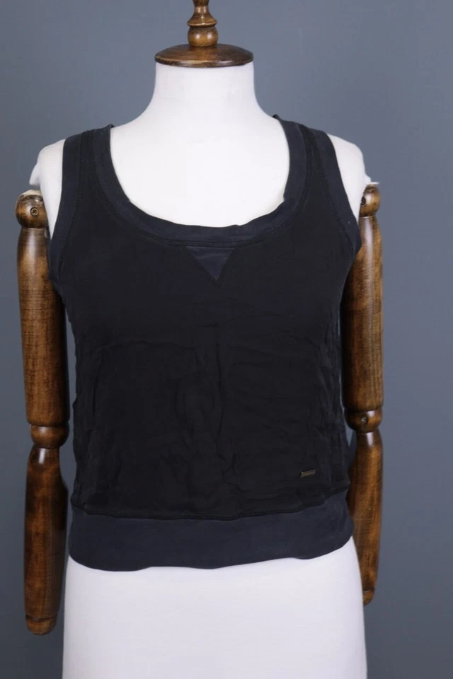 Blusa corta sin mangas de seda negra Dsquared2 talla 40 Foto 1 de 4