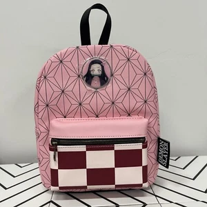 Bioworld, Demon Slayer Nezuko Metal Badge Zip Mini-Backpack, Pink, NWT - Picture 1 of 6