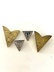 lot 2 pair collar tips western cowboy/Cowgirl Square Dancer Silver & gold tone - Picture 1 of 3