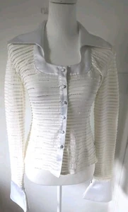 JS Collections Blouse Top Vintage Retro Madmen Beaded Halloween Costume Formal 4 - Picture 1 of 21