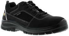 Skechers Mens Safety Shoes Trophus Steel Toe Leather Trainers Lace Up Black UK S