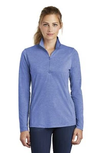 Sport-Tek LST407 Womens PosiCharge Lightweight TriBlend Wicking 1/4 Zip Pullover - Picture 1 of 8