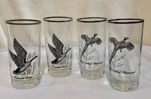 4er Set Vintage Federal Glas Spiel Vogel Cocktail Gläser groß Becher EUC - Bild 1 von 1