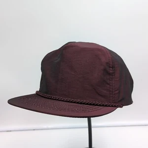Retro Blank Rope Hat Zip Back Shimmer Maroon 80s OSFA - Foto 1 di 15