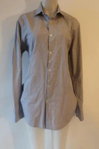 Mens Theory Blue White Herringbone Design Button-Up Dress Shirt 16L * - Bild 1 von 9