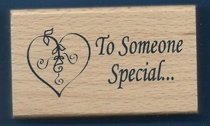 TO SOMEONE SPECIAL Heart Floral Card Word Gift Tag NEW ANITA'S  RUBBER STAMP
