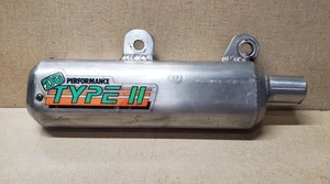 DG PERFORMANCE TYPE II OVAL SILENCER EXHAUST MUFFLER KAWASAKI KX250 1986 WORKS - Picture 1 of 10