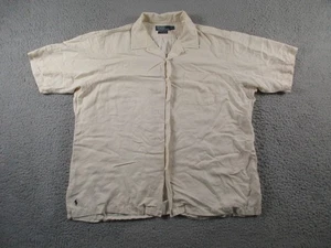Polo Ralph Lauren Shirt Mens 2XL Off White Caldwell Silk Linen Camp Collar - Picture 1 of 9