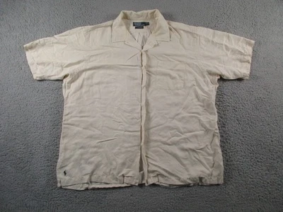 Polo Ralph Lauren Shirt Mens 2XL Off White Caldwell Silk Linen Camp Collar - Image 1 of 4