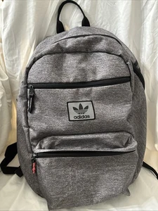 Adidas Backpack Grey Heathered Black Zipper Bag School Back to school Unisex - Picture 1 of 19