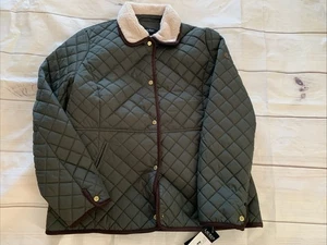 Chaqueta Abrigo Acolchada Lauren Ralph Lauren Para Mujer Grande Imitación Cuello Sherpa NUEVA - Imagen 1 de 9