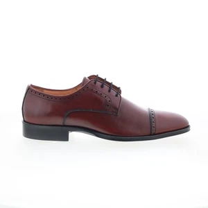 Zelli Italia Giovanni Calfskin Mens Burgundy Oxfords Cap Toe Shoes - Picture 1 of 8