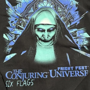 Six Flags Fright Fest Hoodie Black The Conjuring The Nun Y2K Rare Horror XXL - Picture 1 of 7