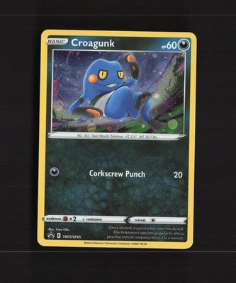 Croagunk SWSH245 Sword & Shield Black Star Promo Holo Pokemon Card LP - Image 1 of 4