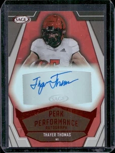 Thayer Thomas 2023 Sage Peak Performance Red Auto Autograph Rookie Rc - Picture 1 of 2