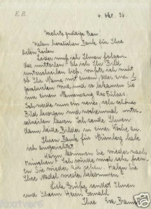 EVA BRAUN signierter Brief - Adolf Hitlers Begleiter - vor dem Zweiten Weltkrieg - Vordruck - Bild 1 von 1
