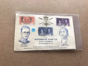 Sierra Leone 1937 FDC + KGVI Coronation Set + Westminster Mono-Color Cachet - Picture 1 of 2