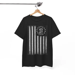 Americana Graphic Tee | Retro Flag Shirt, 45/47 Tribute 4th of July T-Shirt - Picture 1 of 39