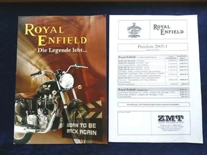 Royal Enfield Bullet 500 de Luxe Electra Gespann Prospekt 2005 + Preisliste - Picture 1 of 5