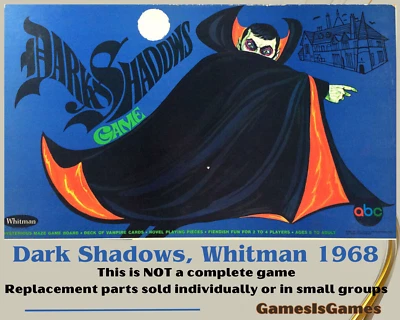 Board Game Parts: DARK SHADOWS, Whitman 1968 vampire tv show, replacement pieces - Image 1 of 3