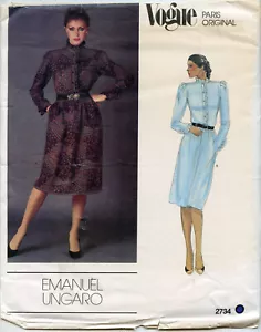 Vintage Paris Original Dress - Vogue Sewing Pattern - Emanuel Ungaro - 10 Uncut - Imagen 1 de 2