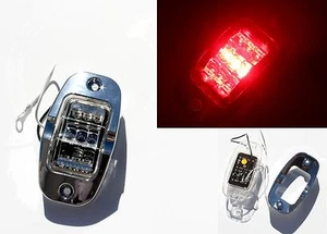 Big Red w Bezel 9 Diode 4" LED Clearance Side Marker Light Truck Trailer RV - Foto 1 di 5
