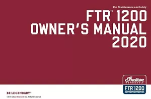 Libro manual para propietarios indios Indian FTR 1200 2020 y Indian FTR 1200 Rally 2020 - Imagen 1 de 12