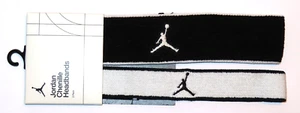 New Jordan Chenille (White, Black) Headbands Sweatband 2-pack - Picture 1 of 6