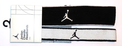 New Jordan Chenille (White, Black) Headbands Sweatband 2-pack - Image 1 of 4