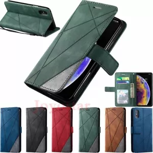 For iPhone 11 Pro Max XS 6 7 8 Plus SE 2 Magnetic Wallet Flip Leather Case Cover - Picture 1 of 33