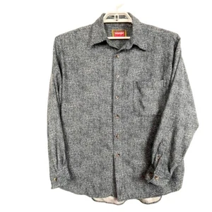 Wrangler Hero Men's Size L Button Up Long Sleeve Shirt Blue - Picture 1 of 8