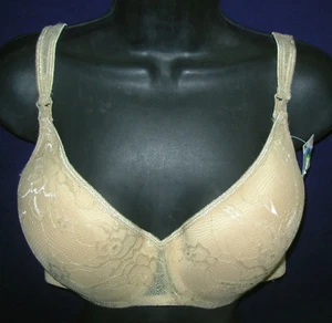 Nursing Bra Lamaze Nurture 40D Underwire Maternity Nude Molded Lace Overlay - Picture 1 of 3