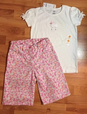 Gymboree Girls Sz. 9 Woven  Bermuda Shorts & NWTS Poodle Knit Top Set BTS! - Image 1 of 4