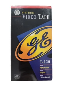 Blank GE VHS Premium Grade Tape T-120 Brand New Sealed NIB Hi-Fi Stereo NEW - Picture 1 of 2