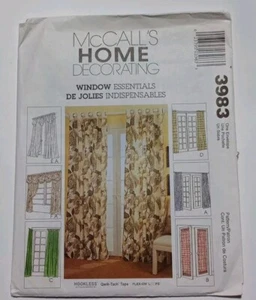 McCall’s 3983 Sewing Pattern Home Decorating 'Window Essentials' Curtains UC - Picture 1 of 4