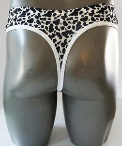 MEN'S COW PRINT VELVET THONG SIZE MEDIUM - Picture 1 of 3