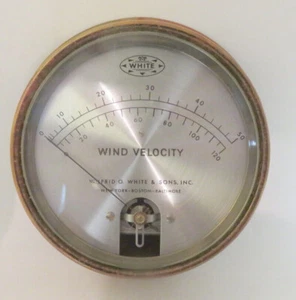 Wind Velocity Weather Wilfrid O White & Sons Instrument Antique Brass - Picture 1 of 5