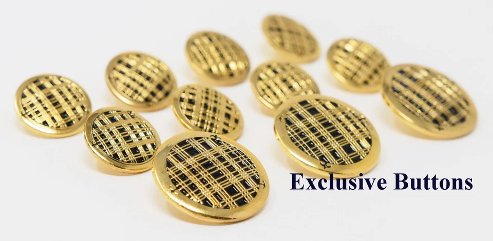 Gold Metal Blazer Buttons Set - Tartan - Image 1 of 1