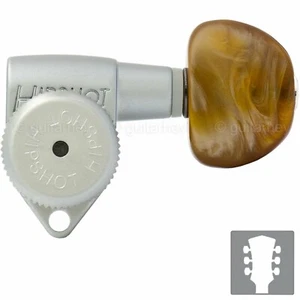NEW Hipshot Grip-Lock Open-Gear LOCKING Tuners SMALL AMBER Buttons 3x3 - SATIN - Picture 1 of 6