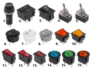 Switch Wippschalter Kippschalter AC 230V / 2,3,4 PIN Rund Schalter EIN / AUS - Bild 1 von 26
