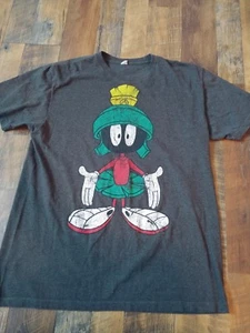 Marvin The Martian T-Shirt Men XL Dark Gray S/S Looney Tunes Front Print Graphic - Picture 1 of 10